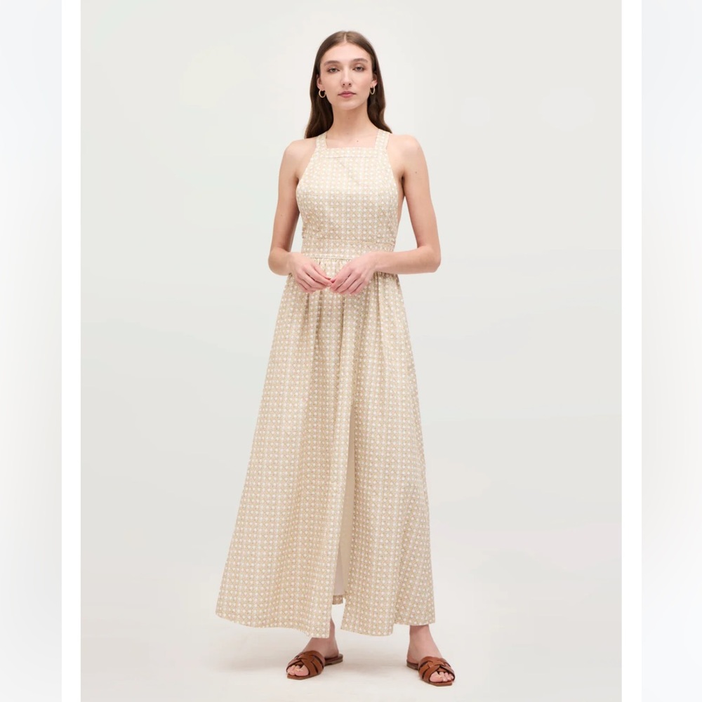 Hill House Home Addie Dress in Sand Basketweave Cotton Sateen